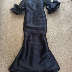 Navy Black Tie Gown